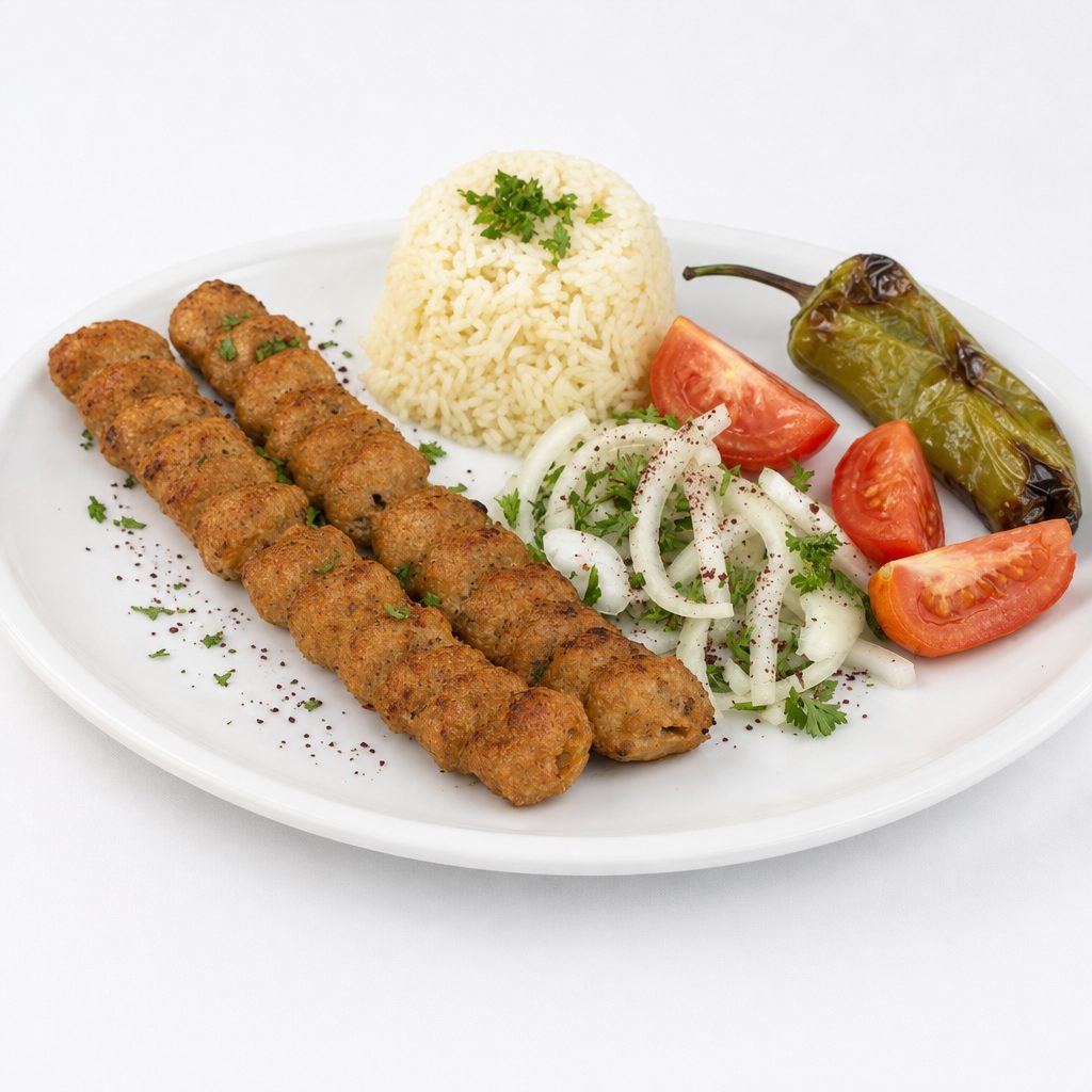 Chicken Lula Kebab Plate.