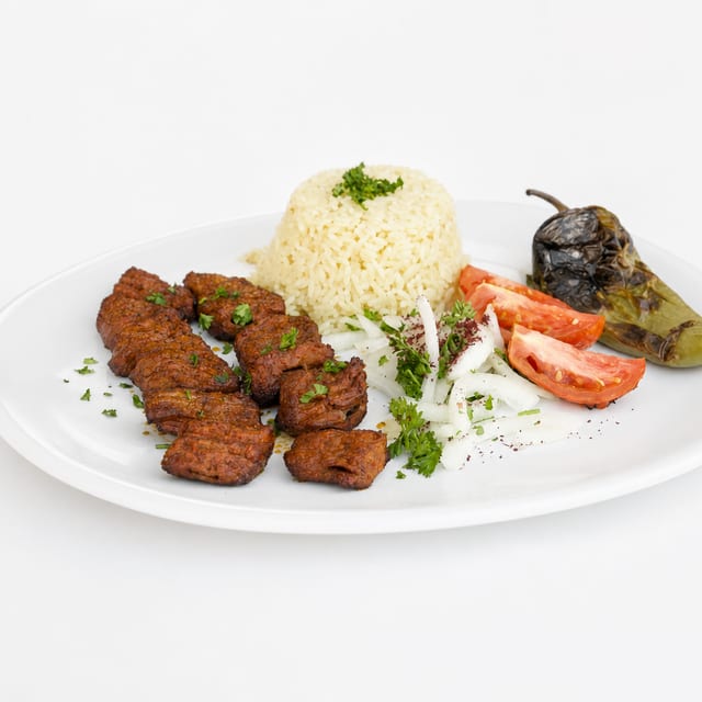 Beef Shish Kebab Plate.