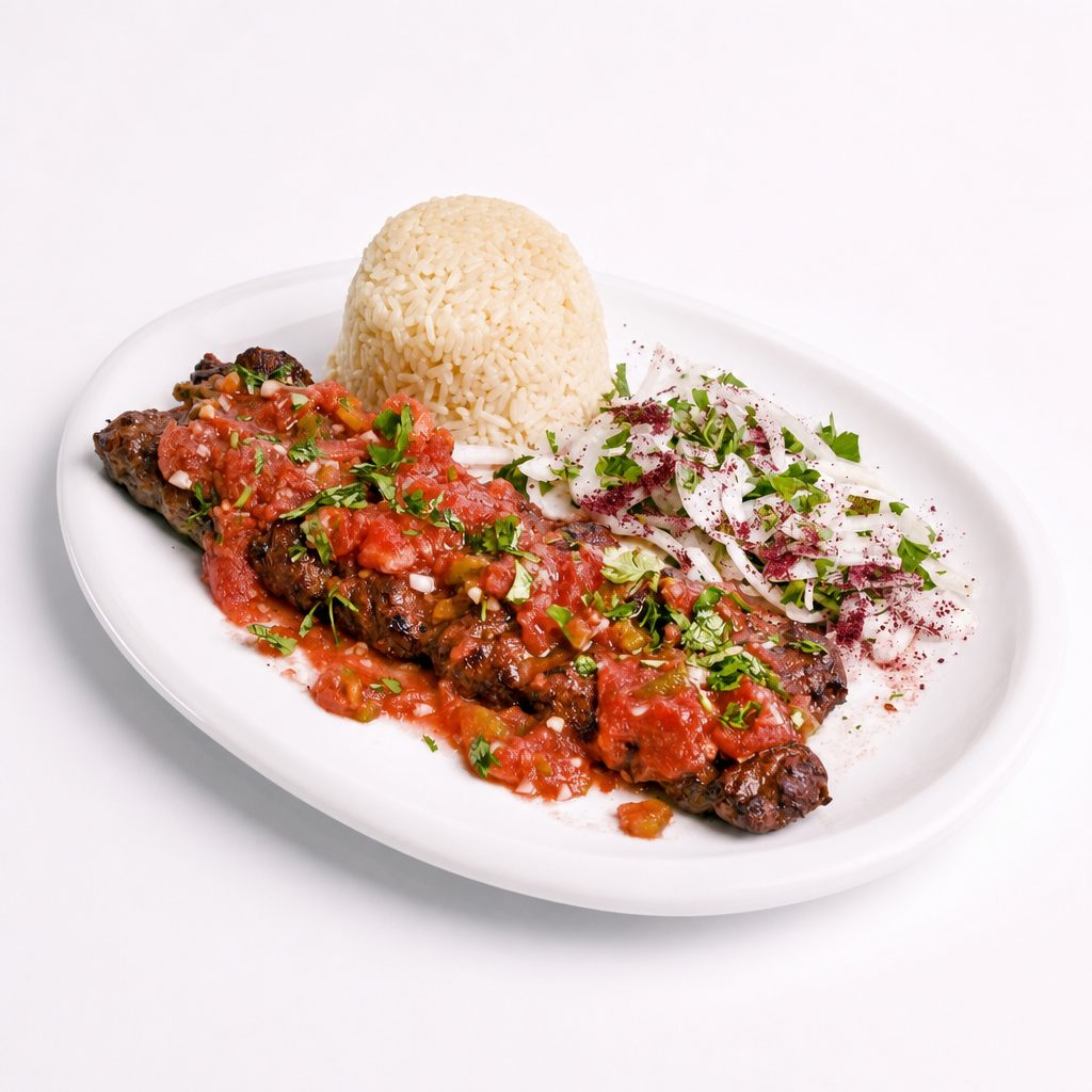Banadura (Spiced Tomato) Kebab Plate.