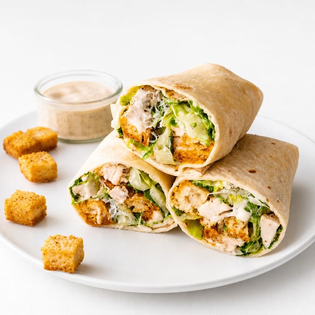 Chicken Greek Caesar WRAP PLATE.