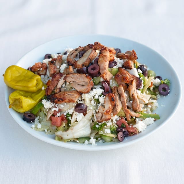 Jumbo Greek Salad w/protein.