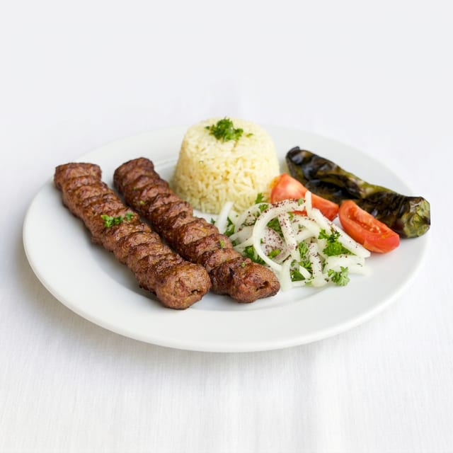 Beef Lula Kebab (Koobideh) Plate.