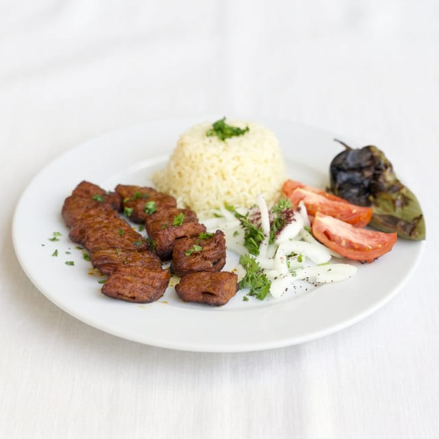 Beef Shish Kebab Plate.